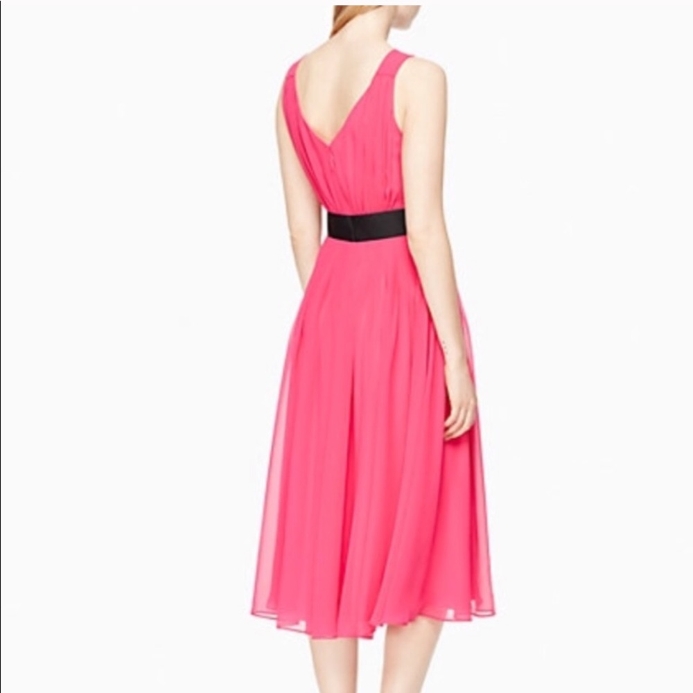 NWT Kate Spade Hot Pink Dress Black Gem Bow Detail - Picture 2 of 4
